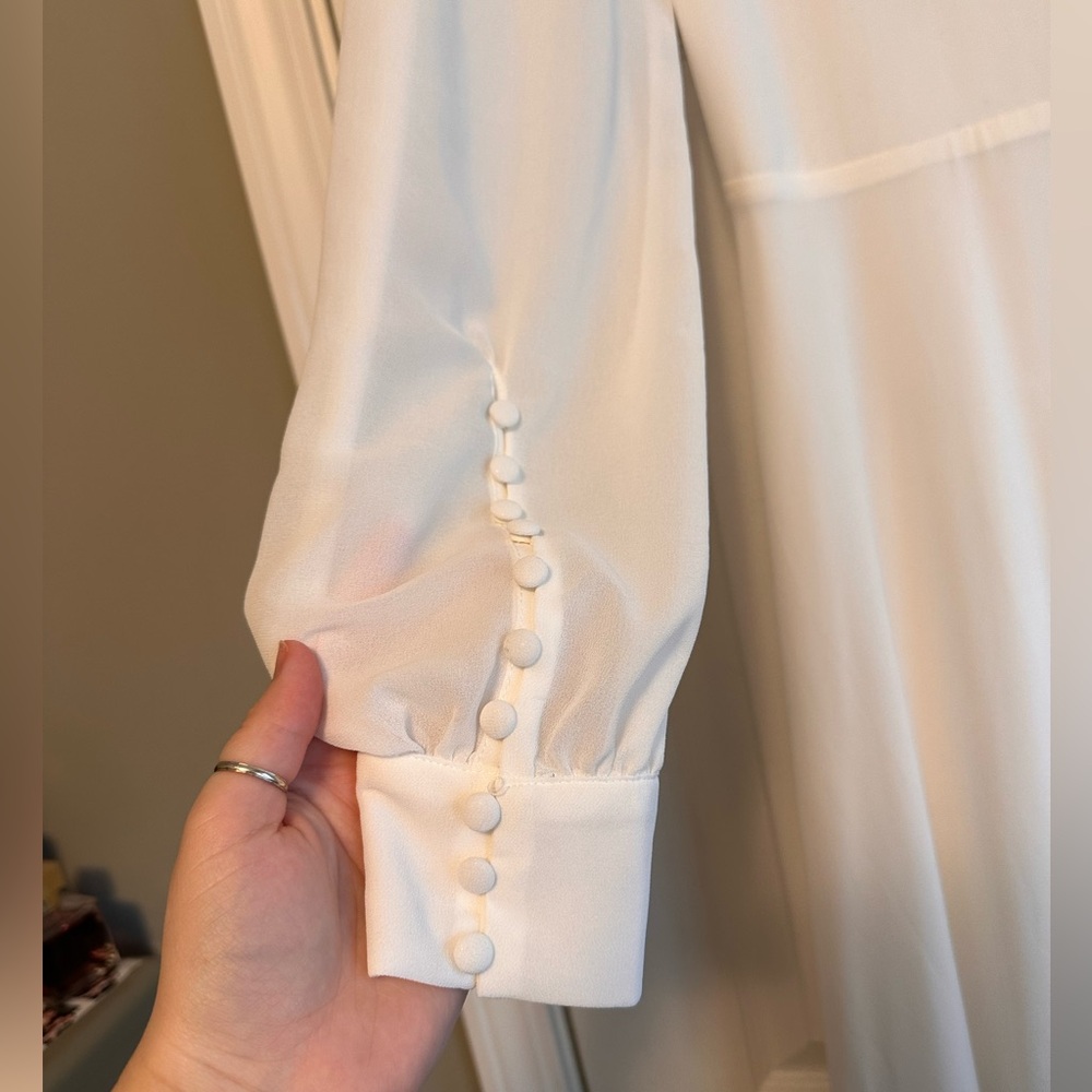 Lulu's White Long Sleeve Wrap Maxi Dress - Picture 4 of 6